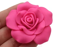 2 2 Inch Pink and Blue Flower Polymer Clay Beads