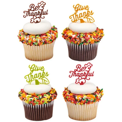 Be Thankful DecoPics® Cupcake Decoration, 12ct