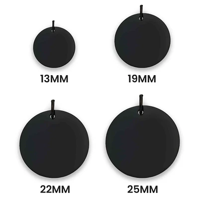 Black Blank Stainless Steel Round Pendant