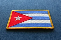 Patch, Embroidered Patch (Iron-On or Sew-On), Cuban Cuba Flag Patch, 3" x 2"
