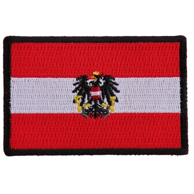 Patch, Embroidered Patch (Iron-On or Sew-On), Austrian Austria Flag Patch, 3" x 2"