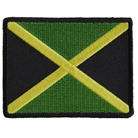 Patch, Embroidered Patch (Iron-On or Sew-On), Jamaican Jamaica Flag Patch, 3" x 2.5"