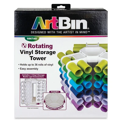 ArtBin Rotating Vinyl Storage Rack - White, 36 Slots