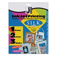 Jacquard Inkjet Fabric Kit - 8-1/2" x 11", Silk, Pkg of 15