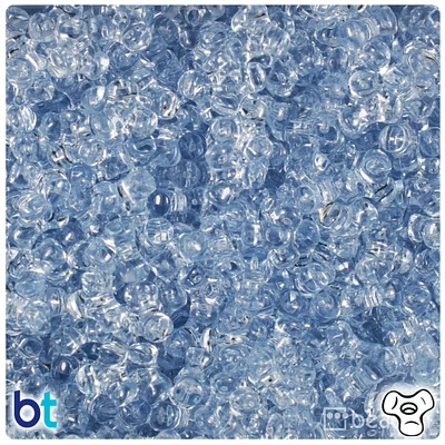 BeadTin Ice Blue Transparent 11mm TriBead Plastic Craft Beads (500pcs)