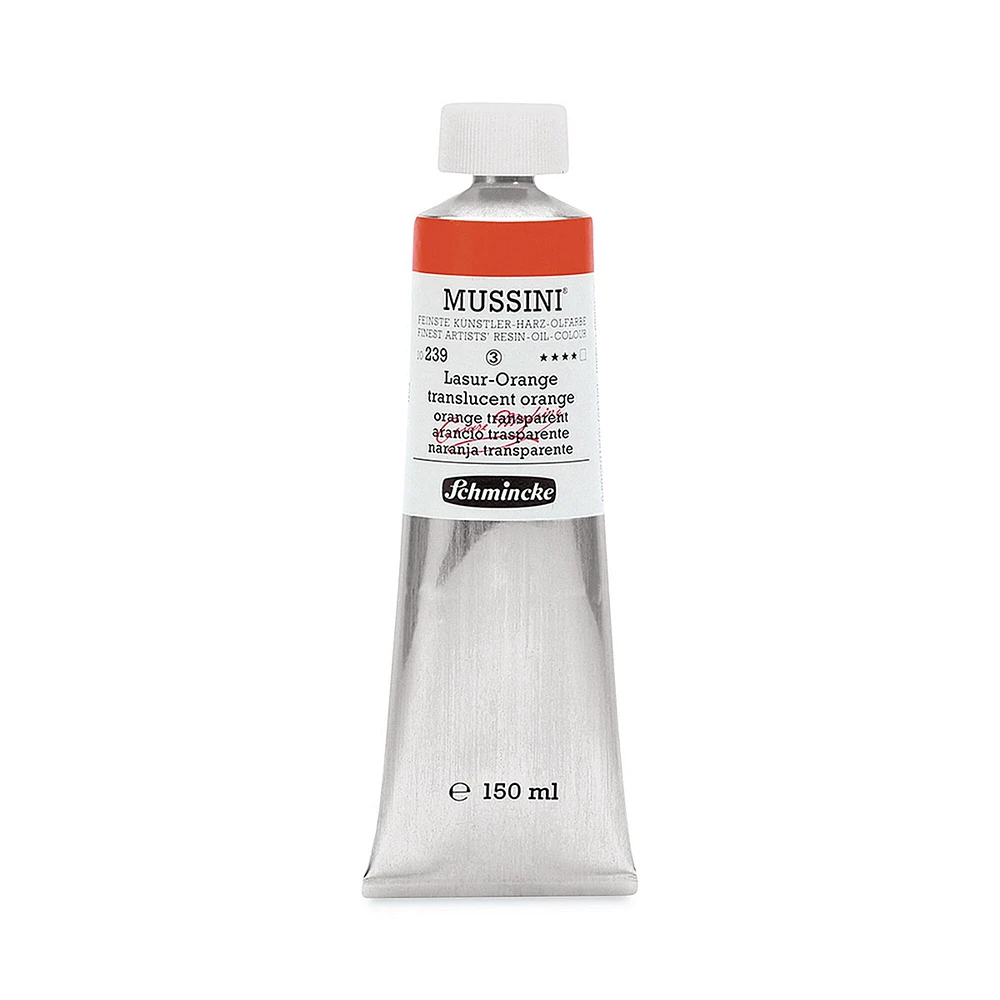 Schmincke Mussini Oil Color - Transparent, Translucent Orange, 150 ml tube