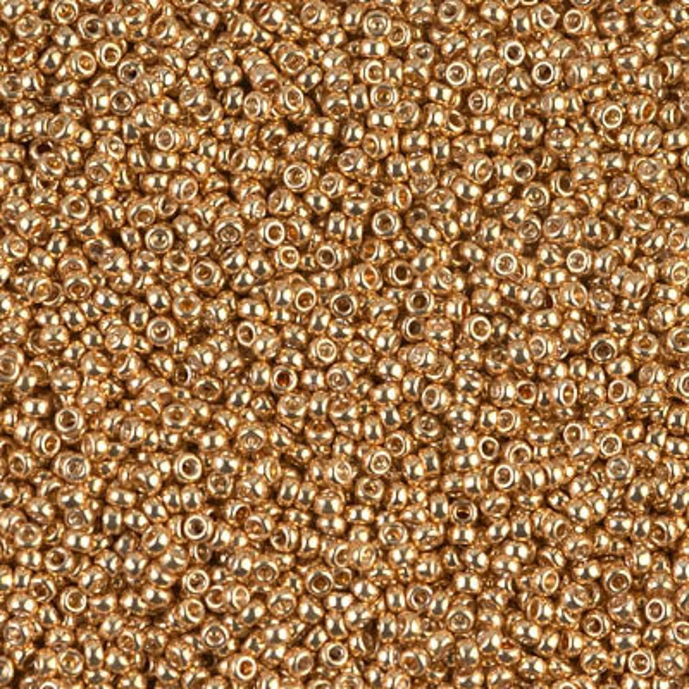 Miyuki 11 Round Seed Bead, 11-1053, Galvanized Yellow Gold, 13 grams