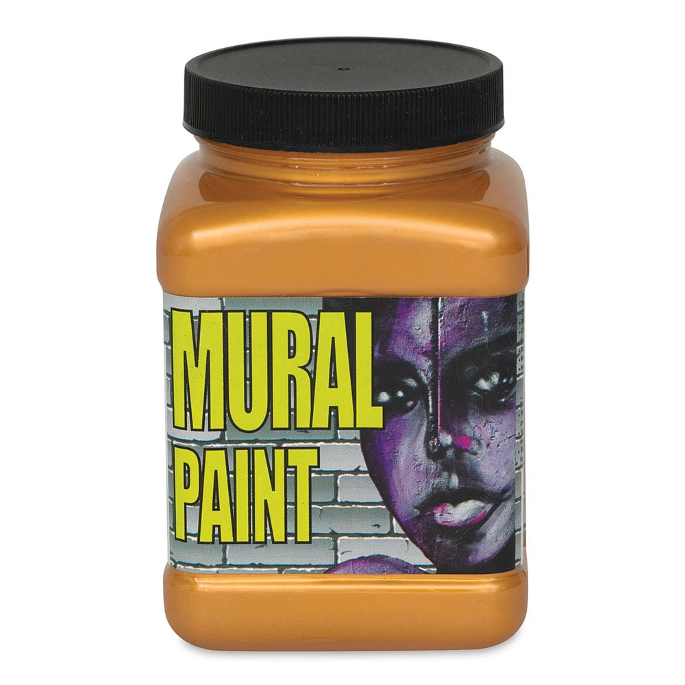 Chroma Acrylic Mural Paint - Glam Rock (Gold), 16 oz jar