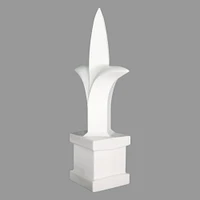 Fence Finials  Tri - Spear Premium  Polypropylene USA  Fence Finial Toppers - White