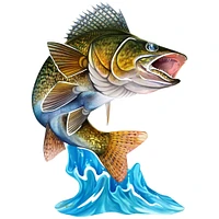 Jumping Walleye Wall Art