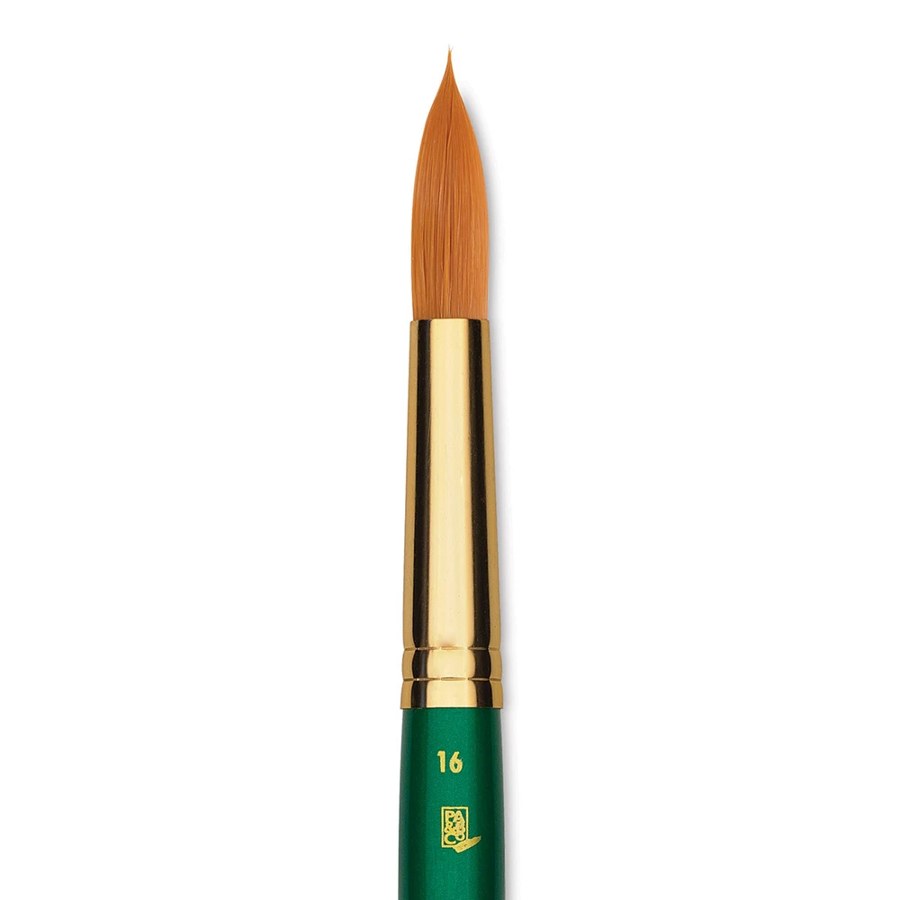 Princeton Good Synthetic Golden Taklon Brush - Round, Short Handle, Size 16