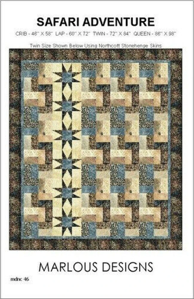 Safari Adventure Quilt Pattern  4 sizes  by Marlous Designs