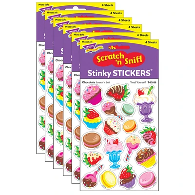 Treat Yourself/Chocolate Mixed Shapes Stinky Stickers®, 72 Per Pack, 6 Packs