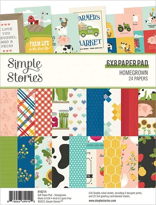 Simple Stories Double-Sided Paper Pad 6"X8" 24/Pkg-Homegrown