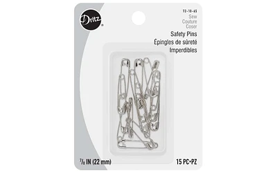 Dritz Safety Pins Blister Pack Size 0 Nickel 15pc