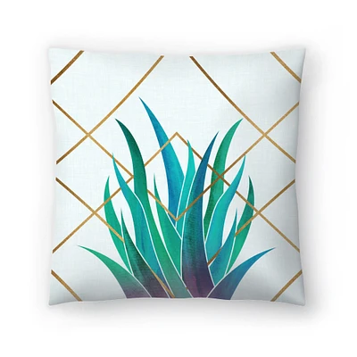Agave With Geometrics by Modern Tropical Americanflat Decorative Pillow