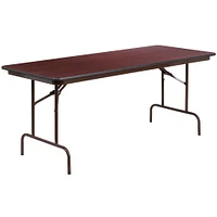 Emma and Oliver 6-Foot Mahogany Melamine Laminate Folding Banquet Table