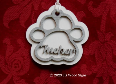 Dog Name Christmas Ornaments Gift Layered Wood JGWoodSigns Ornament Tucker-B6