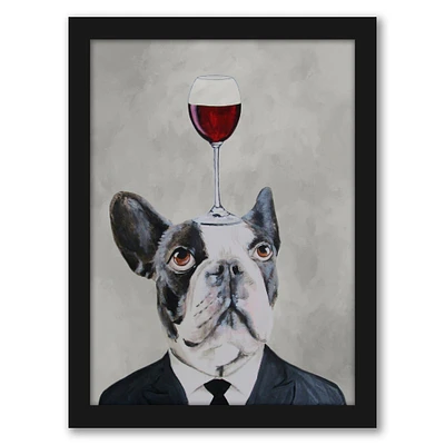 French Bulldog With Wineglass by Coco De Paris Frame  - Americanflat
