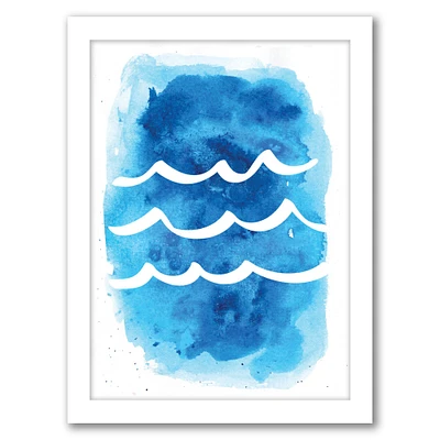 Watercolor Blue Waves by Jetty Home Frame  - Americanflat