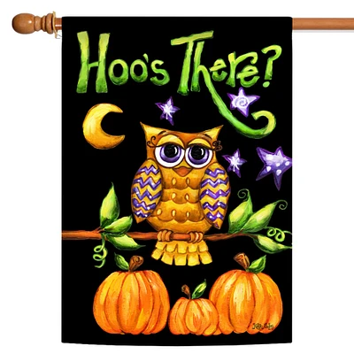 Hoo's There Decorative Halloween Double Sided Flag