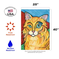 Pawcasso- Longhaired Orange Decorative Cat Flag