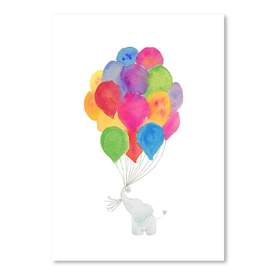 Elephant Balloons by Kate Shephard Poster Art Print