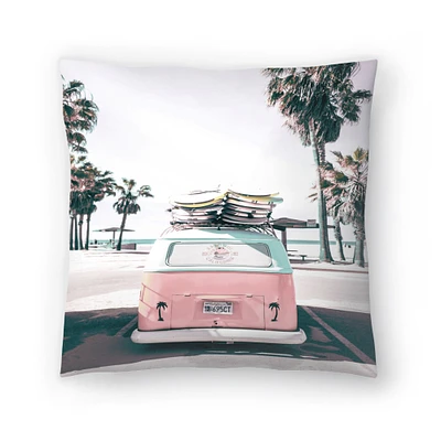 Retro Bus by Tanya Shumkina Throw Pillow Americanflat Decorative Pillow