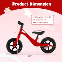 Kids Balance Bike with Rotatable Handlebar and Adjustable Seat Height