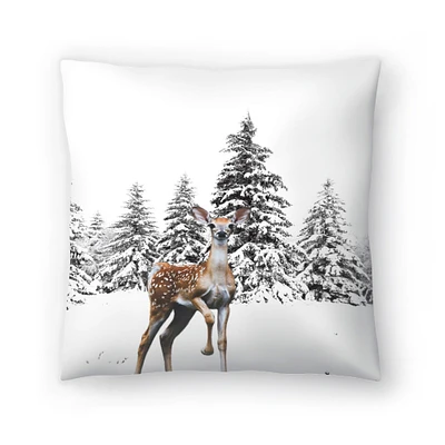 Ba- Gazelle In Snow Throw Pillow Americanflat Decorative Pillow