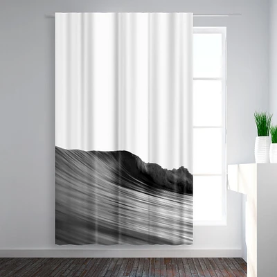Wave Black And White by NUADA Blackout Rod Pocket Single Curtain Shade Panel 50x84