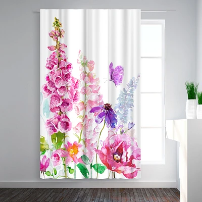 Foxglove Floral by Harrison Ripley Blackout Rod Pocket Single Curtain Shade Panel 50x84
