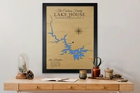 Map Gift - Custom Lake Map Personalized Lake House Decor Lake House Sign Mens Gift Lake House Wall Art