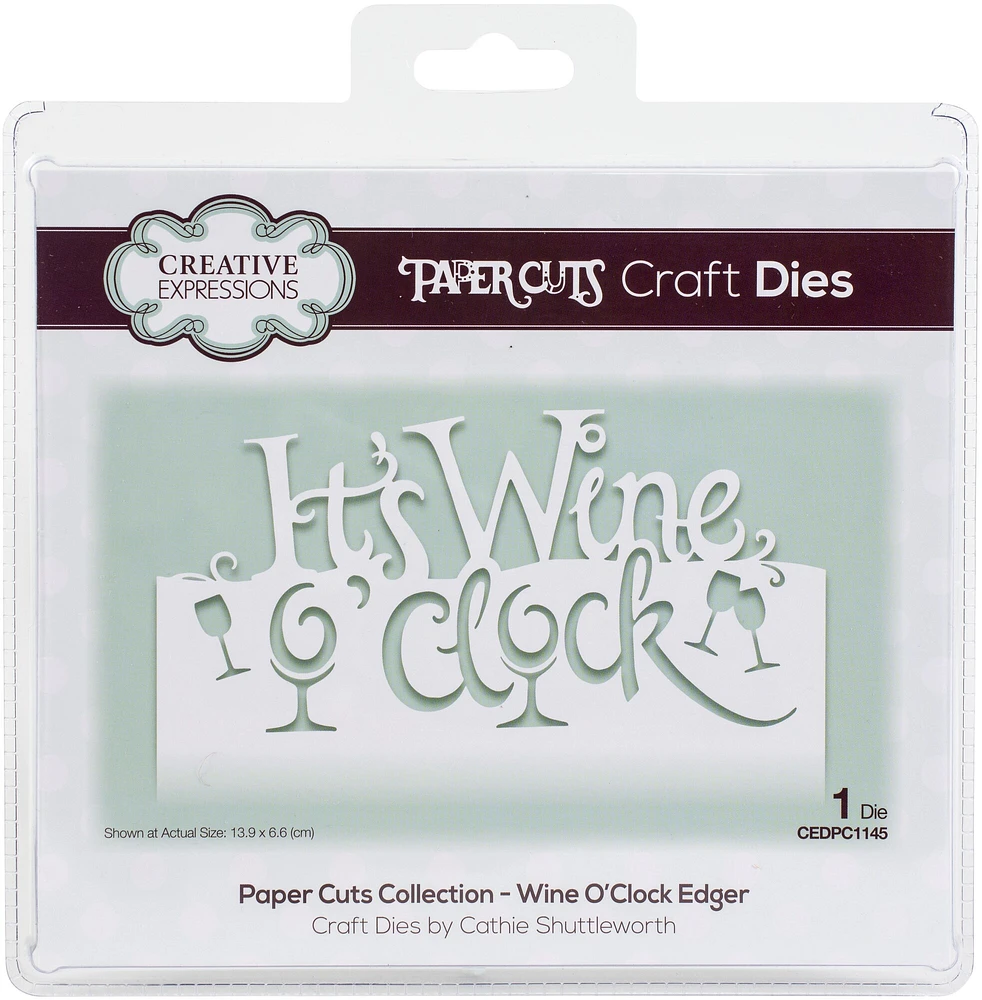 Creative Expressions Paper Cuts Edger Craft Dies-Wine O'clock