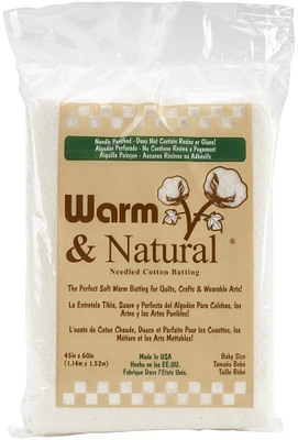 Multipack of 12 - Warm Company Warm & Natural Cotton Batting-Crib Size 45"X60"