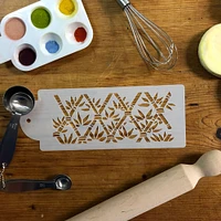 Bamboo Lattice Cake Stencil | C328 by Designer Stencils | Cake Decorating Tools | Baking Stencils for Royal Icing, Airbrush, Dusting Powder | Reusable Plastic Food Grade Stencil for Cakes | Easy to Use & Clean Cake Stencil