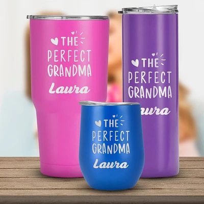 The Perfect Grandma Custom with Name tumbler, Gift from Grand children to Grandma on Mother day, Birthday