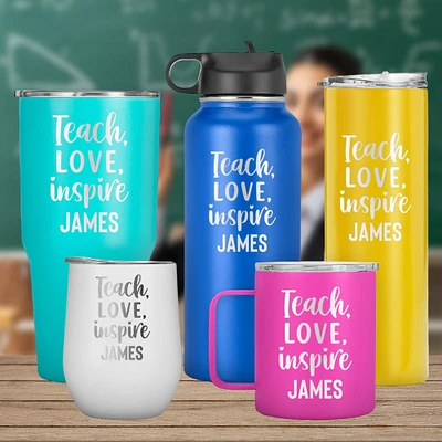 Teach, Love, Inspire A Heartfelt Gift for Teacher, Appreciation Day, Teacher Travel Mug