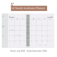 Rileys Planner 2023-2024 18-Month Academic Weekly Planner - Typographic Weekly & Monthly Agenda Planner, Flexible Cover, Notes Pages, Twin-Wire Binding (8 x 6 inch, Green)
