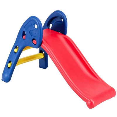 Gymax 2 Step Children Folding Slide Plastic Fun Toy Up-down For Kids Indoor and Outdoor