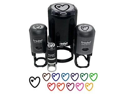 Heart in Heart Love Self-Inking Rubber Stamp Ink Stamper for Stamping Crafting Planners