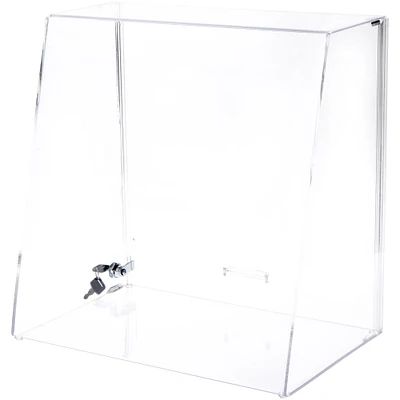 Plymor Acrylic Slant-Front Locking Display Case with No Shelves