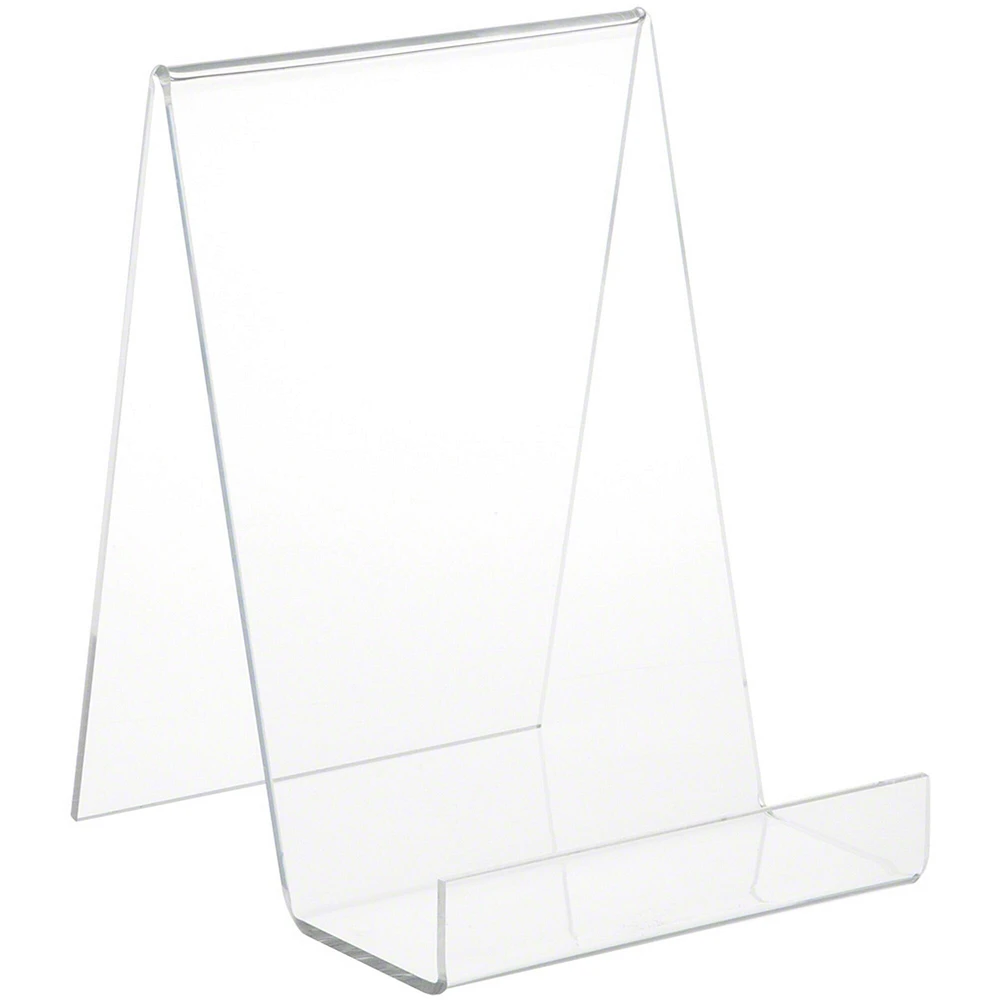 Plymor Clear Acrylic Flat Back Display Easel With 3" Box Ledge, 10" H x 7" W x 8" D