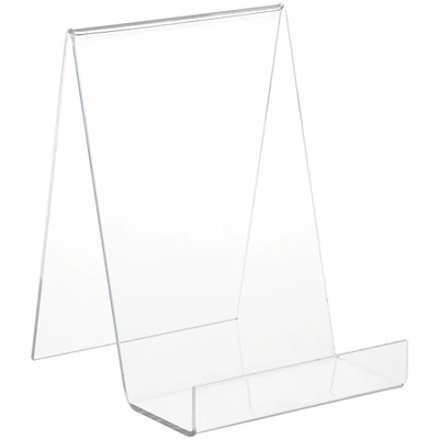 Plymor Clear Acrylic Flat Back Display Easel With 3" Box Ledge, 10" H x 7" W x 8" D