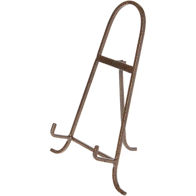 Bard's Antique Gold-toned Wrought Iron Easel, 11" H x 7.75" W x 5.5" D