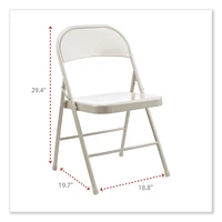 Alera Armless Steel Folding Chair, Supports Up to 275 lb, Taupe, 4/Carton