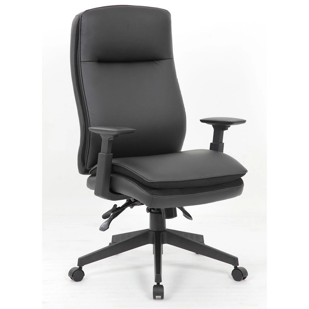 Lorell Premium Vinyl High-back Executive Chair, 5-star Base, Vinyl, 20" Seat Width x 18.50" Seat Depth, 27" x 29" Depth x 47" Height, 1 Each