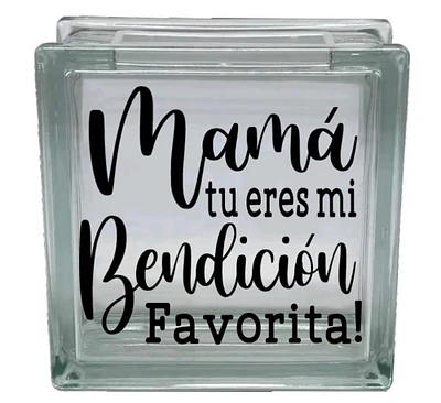 Mothers Day Quote In Spanish Dia De las Madres Vinyl Decal Sticker for DIY Glass Block Crafts (Glass Block NOT Included)