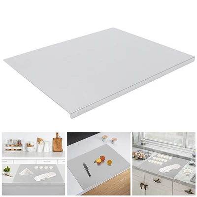 Kitcheniva Stainless Steel Chopping Board Counter Top Protector With Front Overhang