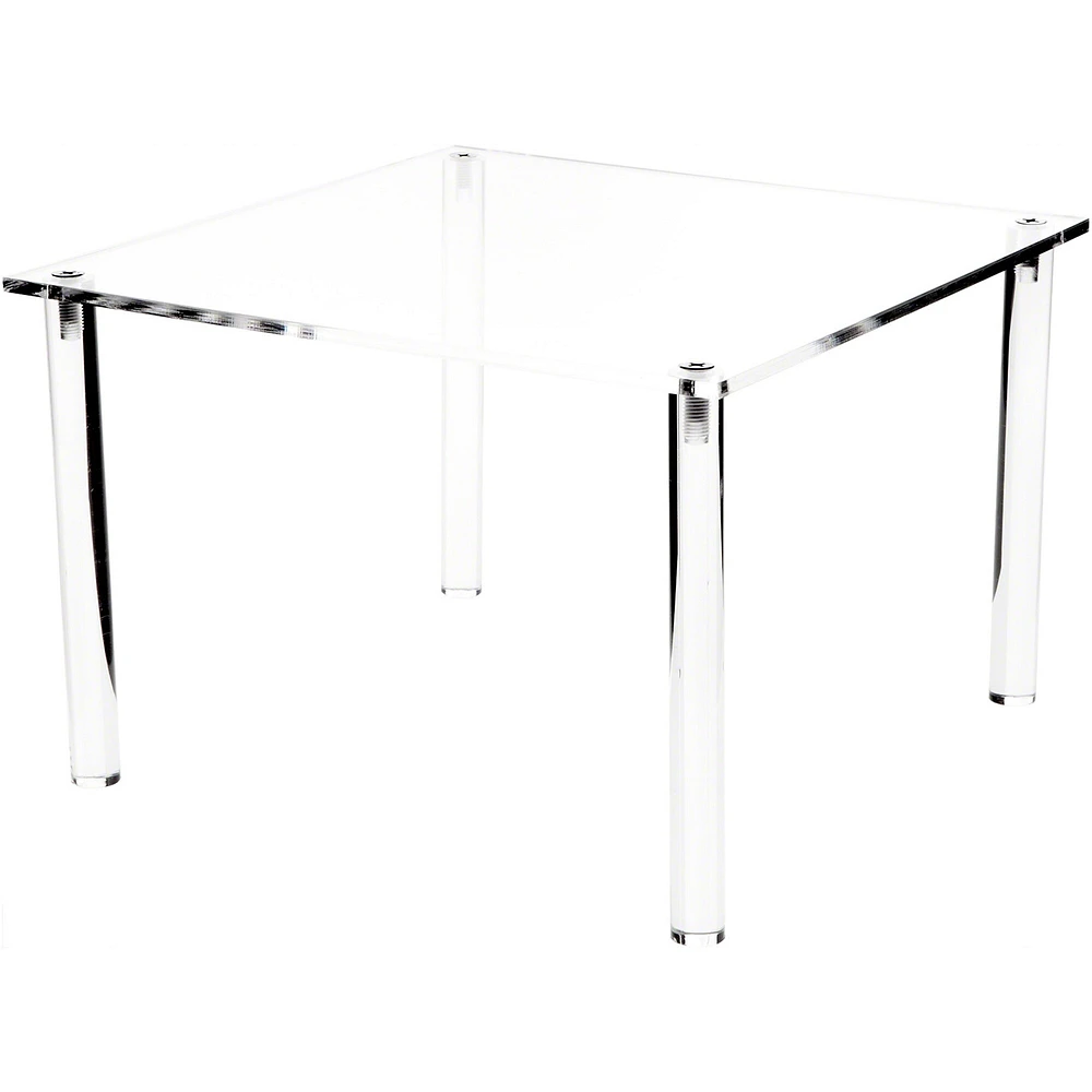 Plymor Clear Acrylic Square 4-Leg Display Riser, 8" H x 12" W x 12" D